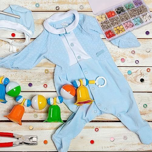 GTAAOY 800PCS Metal Snaps Buttons Kit with Pliers for DIY Crafts Sewing