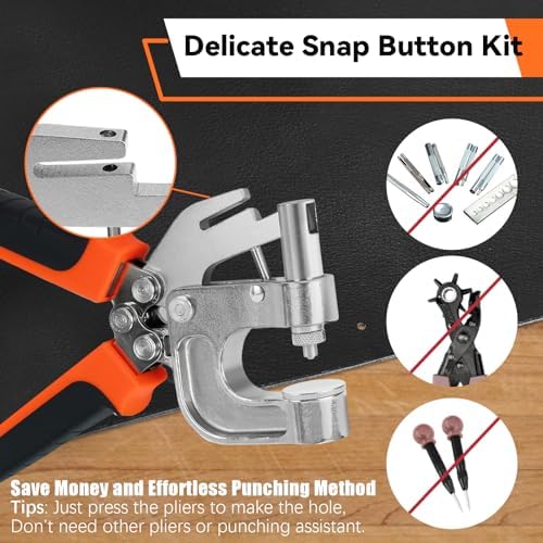 Sopnom Leather Snaps Fasteners Kit with Press Pliers