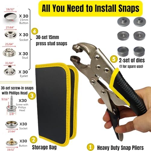 MinliGUY Heavy Duty Snap Fasteners Kit 60 Set