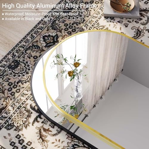GAOMON Arched Wall Mirror 30x40 Inch Gold Frame