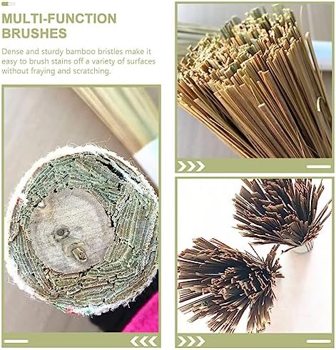 EXCEART Bamboo Wok Brush for Cast Iron Skillet