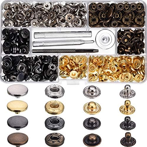 100 Set Snap Fasteners with 4 Tools for Crafts and Sewing